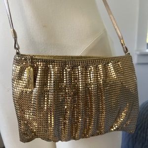 Whiting & Davis Gold Lame Crossbody